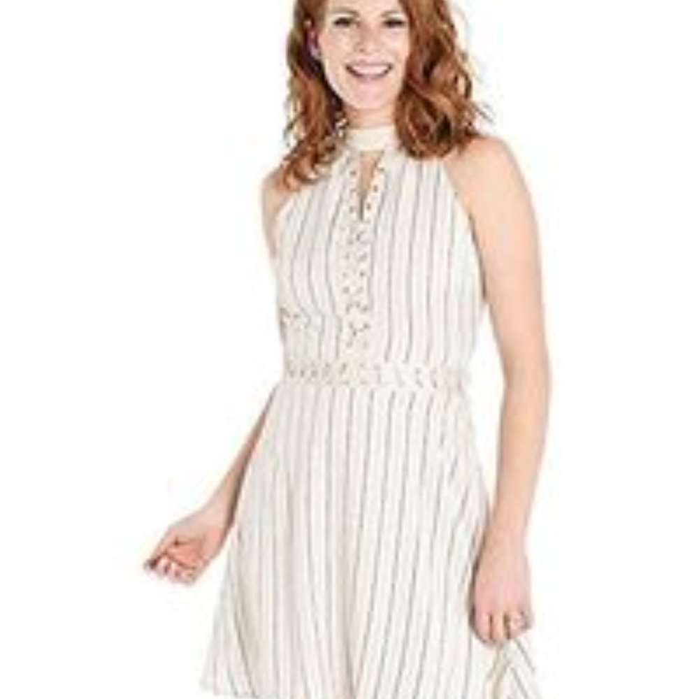 BB Dakota Women's Charlize Lace Up Striped Dress - Picture 4 of 8